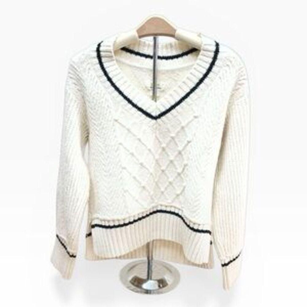 Maeve Women's White and Cream Jumper